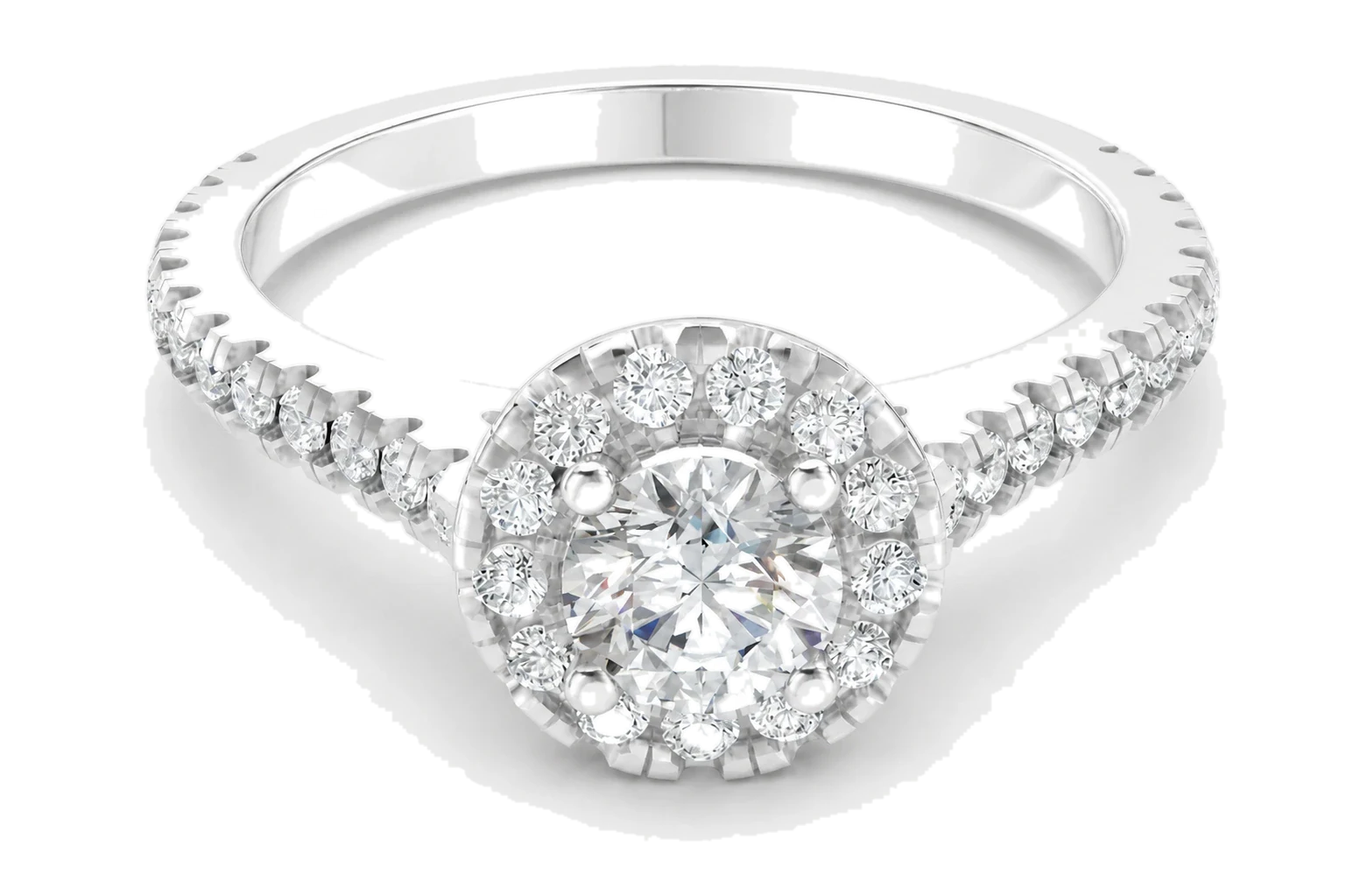 Celeste Halo Ring in white stone