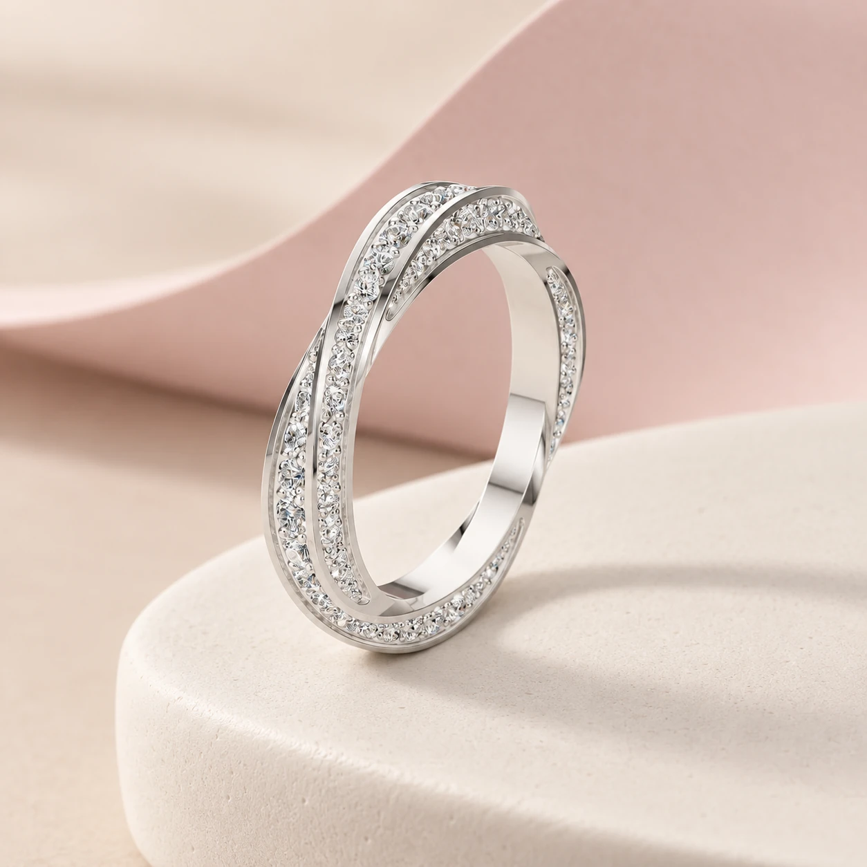 Sculptural studio study of the Swirl Multi Stone Ring