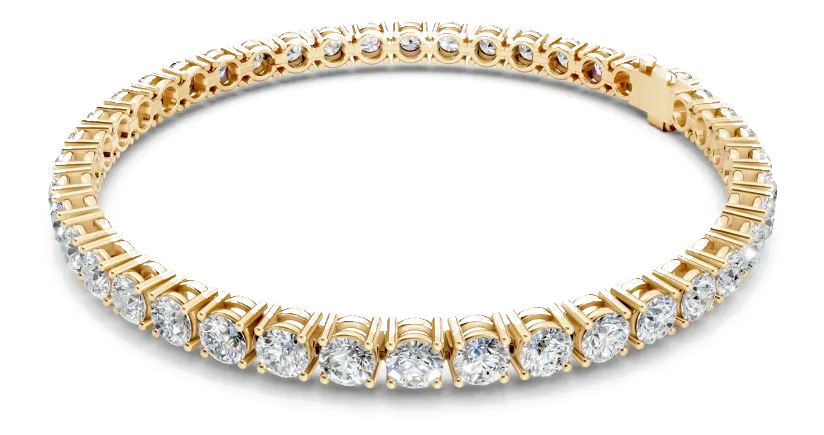 Classic Tennis Bracelet, white stone, gold finish